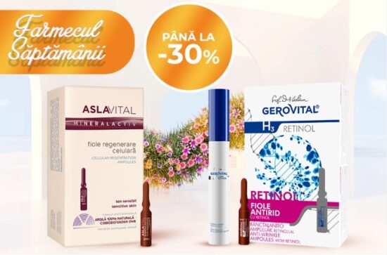 Farmec 30% reducere produse Gerovital Retinol