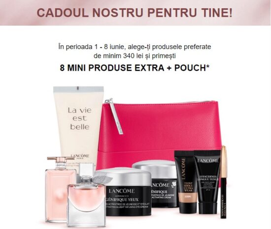 Lancome Pouch cu 8 mini Produse Cadou