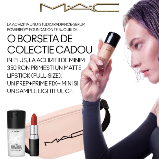 Mac Cadou Borseta Ruj si Spray Prime Fix